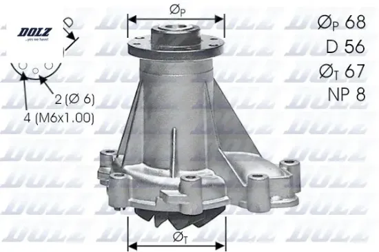 Devırdaım pompası mercedes om601 om602 om603 om605 w201 w202 w124 w210 w463 w140 w638 b901>b904 Dolz A6022000220 resmi