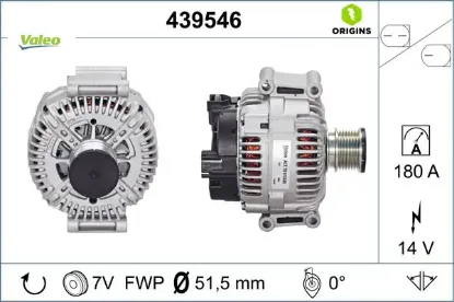Alternator 14v 180a mercedes w203 w204 w211 w212 w164 w463 w639 b906 Valeo A6421540402 resmi