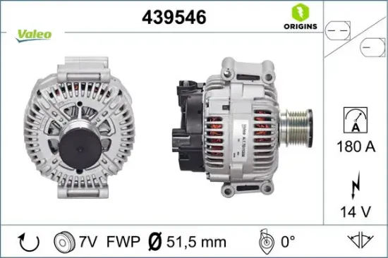 Alternator 14v 180a mercedes w203 w204 w211 w212 w164 w463 w639 b906 Valeo A6421540402 resmi