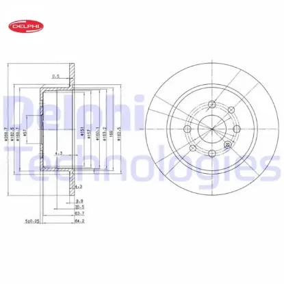 Arka fren aynası vectra b 96-02 270×10 x 4dl dolu 90495268 Delphı 569209/ 90512909/ 93182288/ 569117 resmi