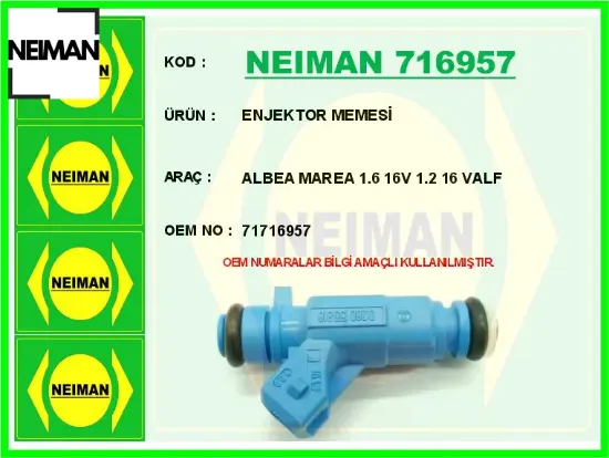 Enjektor memesi albea marea 1.6 16v 1.2 16 valf 71716957 resmi