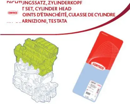 418321p üst takım conta astra g-h - vectra c 1.6 16v z16xep Corteco 1606221/ 93176980 resmi