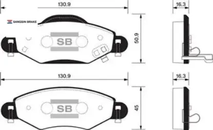 Ön fren balata toyota yarıs 1.0l 1sz-fe scp10 fransız üretim 03-05 / 1.3l 2sz-fe scp12 fransız üreti 044650D010/ 044650D040/ 04465YZZEM resmi