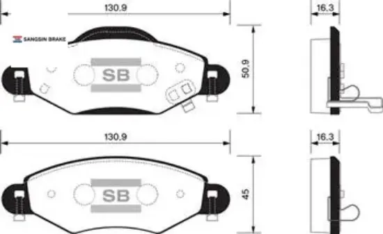 Ön fren balata toyota yarıs 1.0l 1sz-fe scp10 fransız üretim 03-05 / 1.3l 2sz-fe scp12 fransız üreti 044650D010/ 044650D040/ 04465YZZEM resmi