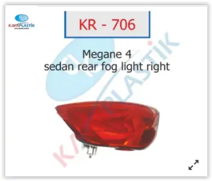 Arka sis far lambası sağ mgn 4 sedan model Kaya plastık 265808906R resmi