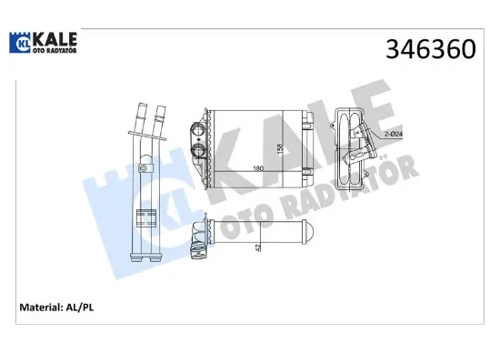 Kalorifer radyatörü fıat 500-500c-panda Kale radyatör 77364840 resmi