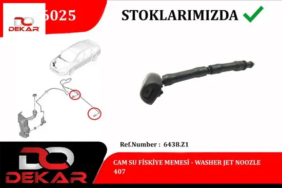 Cam su fıskıye memesı peugeot p407 04>10 Dekar 6438.Z1 resmi