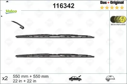 Silecek süpürgesi ön audı a4 550×550 mm eski tip Valeo 8E0955425A/ 8E1955425A/ 4B0998002 resmi