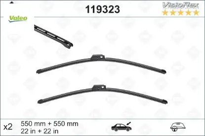Silecek süpürgesi ön a4-a6 550×550 mm Valeo 4B0998002/ 4B1955425C/ 4B7955425L resmi