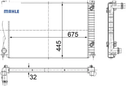 Radyatör audı a6 2.0tfsı-2.0tdı 05-11 otomatik 675×445x32 Mahle 4F0121251R/ 4F0121251AE resmi
