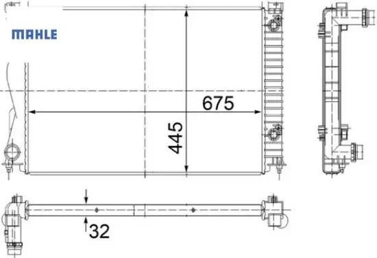 Radyatör audı a6 2.0tfsı-2.0tdı 05-11 otomatik 675×445x32 Mahle 4F0121251R/ 4F0121251AE resmi