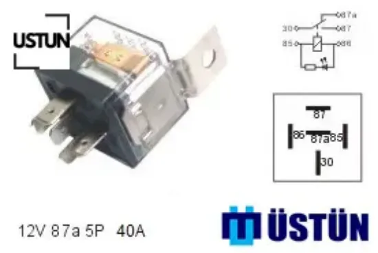 Mini role şeffaf 12v 5p 40a 87a resmi