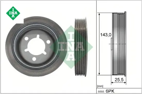 Krank kasnağı peugeot p206-p207-p301-p307-partner-bıpper cıtroen berlıngo-nemo-c2-c3-c4-xsara 1.4 1. Ina 0515.R8/ 0515.P1/ 0515.N0/ 0515.S1 resmi