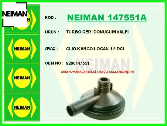 Turbo gerı donusum valfı clıo-kango-logan 1.5 dcı 8200147551 resmi