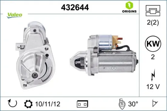 Mars motoru 12v 2.0kw 11 dıs mercedes w124 w202 w203 w210 w211 w638 w639 b901>b904 Valeo A0041518901 resmi