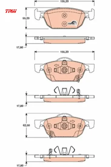 Ön fren balata honda accord 2.0l r20a3 cu kasa 08-> Trw 45022TL1G00/ 45022TL1G01/ WVA24796 resmi