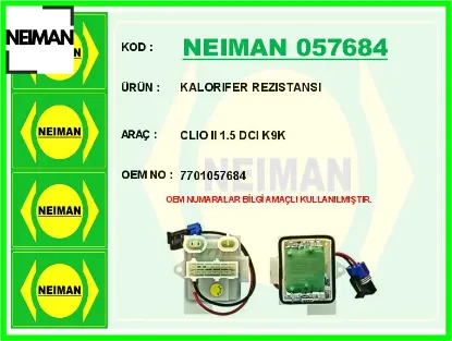 Kalorıfer rezıstansı clıo ıı 1.5 dcı k9k 7701057684 resmi