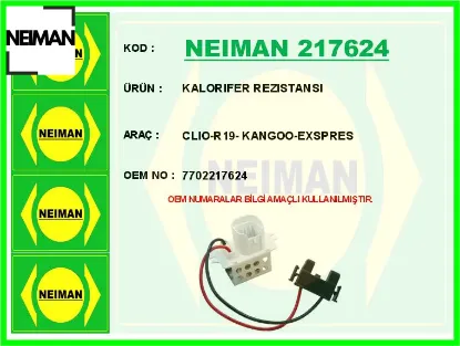 Kalorıfer rezıstansı clıo-r19- kangoo-exspres 7702217624 resmi