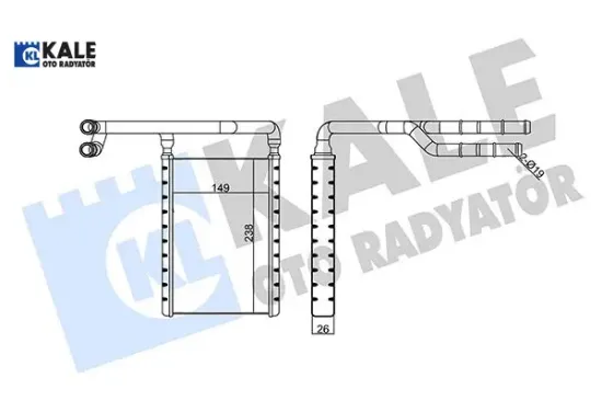 Kalorifer radyatörü ford transit-custom 14> Kale radyatör 1768439/ 2008790/ BK2118B539AA resmi