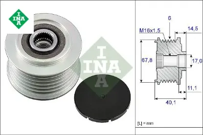 Alternatör kasnağı transporter t4-lt 2.5 tdı acv-auh-bcq Ina 074903119E/ 021903119H/ 021903119K resmi