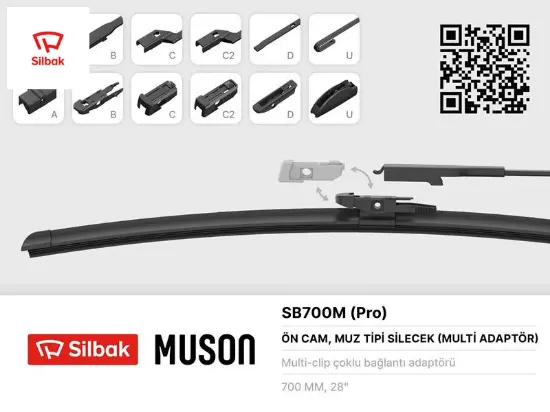 Silecek süpürgesi muz tipi grafitli 700mm 6 aparatlı transıt v184-v347-v348 01>14 Sılbak YC1XS17528AA/ YC1XS17528BA/ T123666 resmi