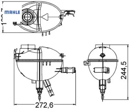 Radyator yedek su deposu mercedes w204 s204 c204 c218 x218 w212 s212 c207 a207 x204 Mahle A2045000749 resmi