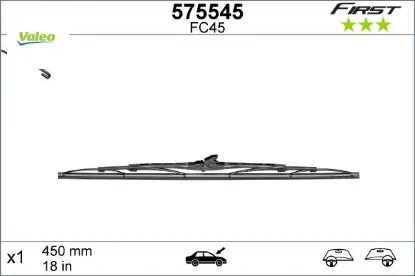 Silecek süpürgesi 450mm normal tip first üniversal Valeo 65081600 resmi
