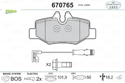 Fren balatası arka mercedes vıto w639 Valeo A0064204420 resmi