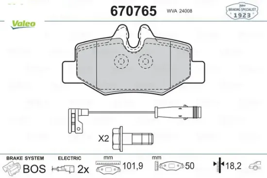 Fren balatası arka mercedes vıto w639 Valeo A0064204420 resmi
