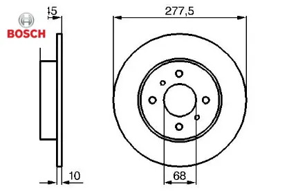 Arka fren diski dolu tip nıssan prımera 1.6l qg16de p11 99-01 1.8l qg18de p11 99-01 278 çap x 4 b ij Bosch 4320699J04 resmi