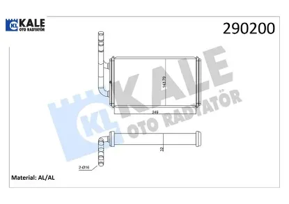 Kalorifer radyatörü ford transit 93> t12-t15 alüminyum Kale radyatör 95VW18476AC/ 95VW18476AB resmi