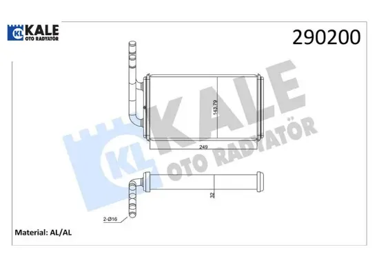 Kalorifer radyatörü ford transit 93> t12-t15 alüminyum Kale radyatör 95VW18476AC/ 95VW18476AB resmi