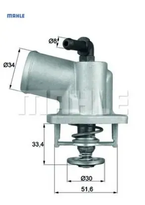 Termostat komple astra g-corsa b-tıgra-zafıra 1.4-1.4 16v-1.6-1.6 16v 92c Mahle 95517668/ 1338434/ 1338331/ 90573326 resmi