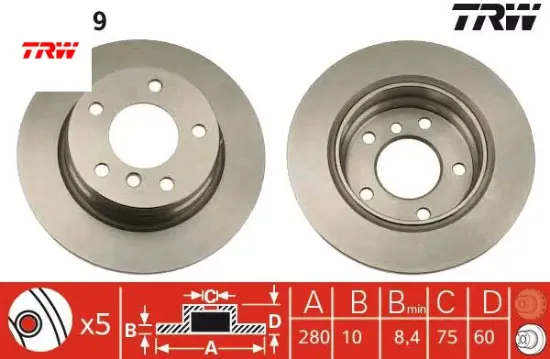 Fren dıskı arka bmw e36 e46 Trw 34216864051 resmi