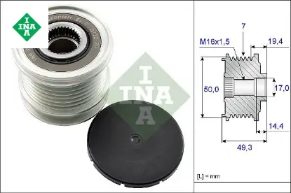 Alternator kasnagı mercedes w203 w204 w205 c238 w211 w212 c207 w463 w166 c218 c253 w639 b906 b907 Ina A6421500660 resmi