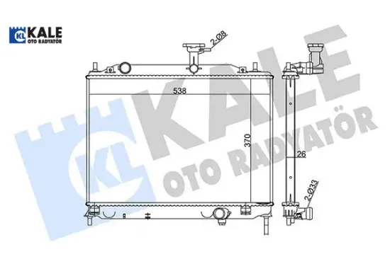 Radyatör accent-era 1.5 crdı al/pl/brz mek. 370×538x26 Kale radyatör 253101E300/ 253101E350/ 253101E301 resmi