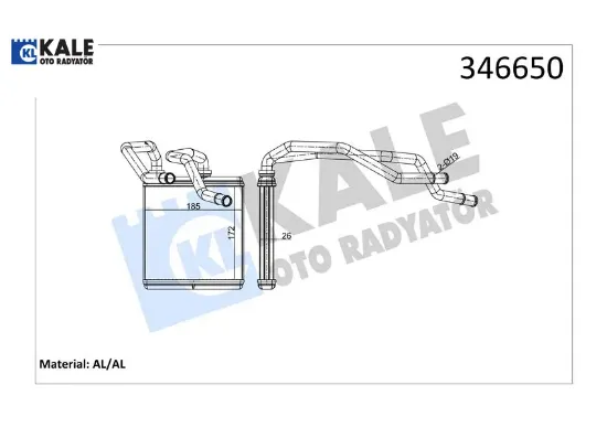 Kalorifer radyatörü nıssan qashqaı 1.6l hr16de j10 06-13/ 2.0l mr20de j10 jj10 07-12/ 1.5l dci k9k d Kale radyatör 27140BR22A/ 27140BR20C/ 27140BR22C resmi