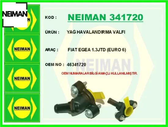 Yağ havalandırma valfı fıat egea 1.3jtd euro 6 46341720 resmi
