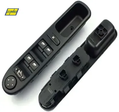 Cam açma düğmesi anahtarı sol ön peugeot p307 00-09 dörtlü-merkezi kilit düğmeli - ayna ayarlı Hellux 6554.KT resmi