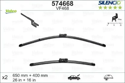 Ön silecek süpürge takımı opel adam 12>19 peugeot partner 08> p208 p2008 03 12>19 cıtroen berlıngo 0 Valeo 6423.44 resmi