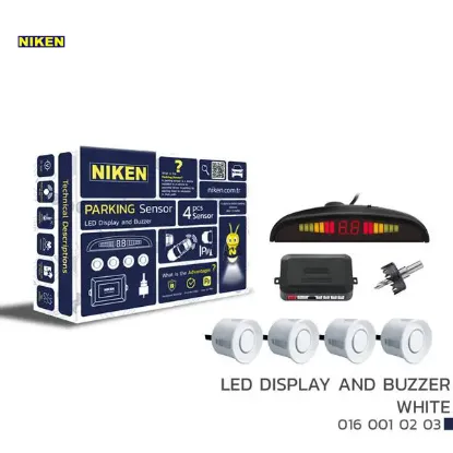 Park sensörü led ekran ses ikazlı beyaz 22mm Nıken resmi