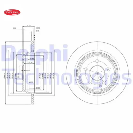 Arka fren dısk aynası mondeo ıv s max galaxy 07>14 kuga ı 08>12 / evoque 12-18 302mm Delphı 6G912A315BA/ 1405500/ 1379931 resmi