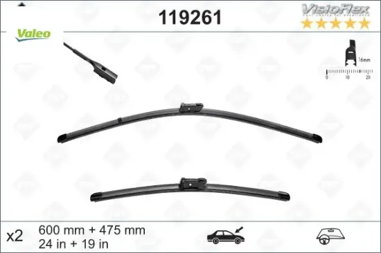Silecek süpürgesi ön takım golf6-jetta-passat 600×480 mm Valeo 3AB998002/ 5C7998002/ 5K7998002 resmi