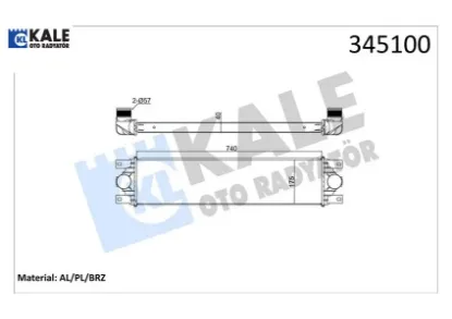 Turbo radyatörü ıntercooler master ıı-ııı-movano 2.5dcı al/pl/brz 738×175.3x40 Kale radyatör 7701057121/ 4415074 resmi