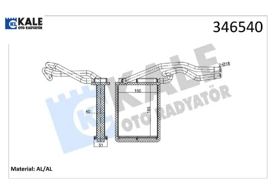 Kalorifer radyatörü ford fiesta/fusion 02> Kale radyatör 2S6H18B539AB/ 1206926/ DD1061A10 resmi