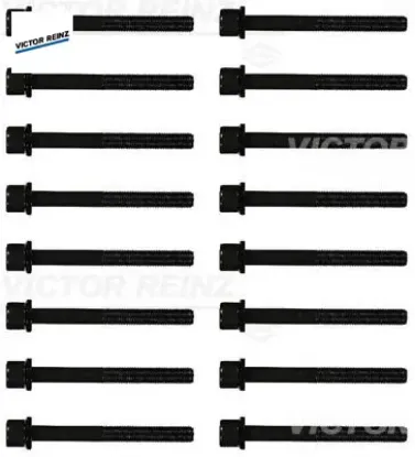 Silindir kapak civatası 16 adet takım vectra b-c-omega b 2.5-2.6-3.2 x25xe-c25xe-y26se-z32se 90466480/ 607256/ 4501060 resmi