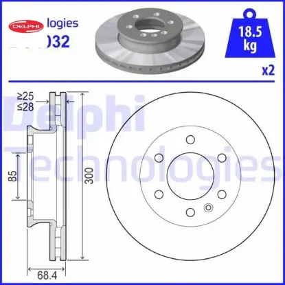 Fren dıskı on mercedes sprınter b906 b907 b910 . vw crafter 30-35-50 Delphı A9104210100/ 2E0615301 resmi