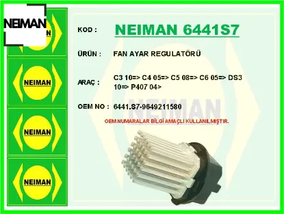 Fan ayar regulatörü c3 10 > c4 05 > c5 08 > c6 05 > ds3 10 > p407 04> 6441.S7/ 9649211580 resmi