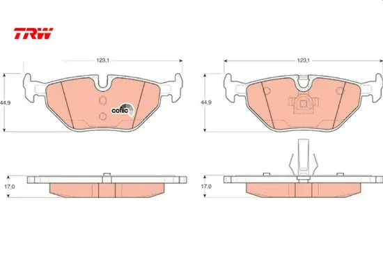 Fren balatası arka bmw e30 e36 e46 e85 e86 Trw 34216778168 resmi