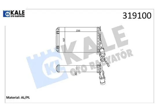 Kalorifer radyatörü partner-berlıngo 1.9d-2.0hdı 97-08 -p306-xsara-xantıa-zx 1.6-1.8-2.0-1.4hdı-1.5d Kale radyatör 6448.78/ 96103384/ 6448.C8/ 96103388 resmi